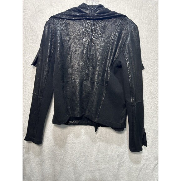 See‎ and Be Seen Black Moto Jacket In Python Print Size Small - Picture 5 of 6